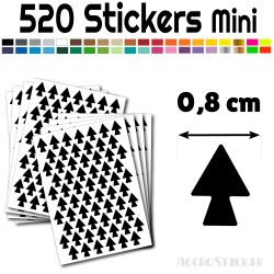 520 Flèches 0.8 cm - Stickers Flèches gommettes