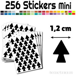 256 Flèches 1.2 cm - Stickers Flèches gommettes