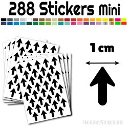 288 Flèches 1 cm - Stickers Flèches gommettes