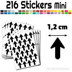 216 Flèches 1.2 cm - Stickers Flèches gommettes