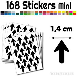 168 Flèches 1.4 cm - Stickers Flèches gommettes