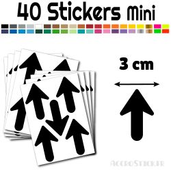 40 Flèches 3 cm - Stickers Flèches gommettes