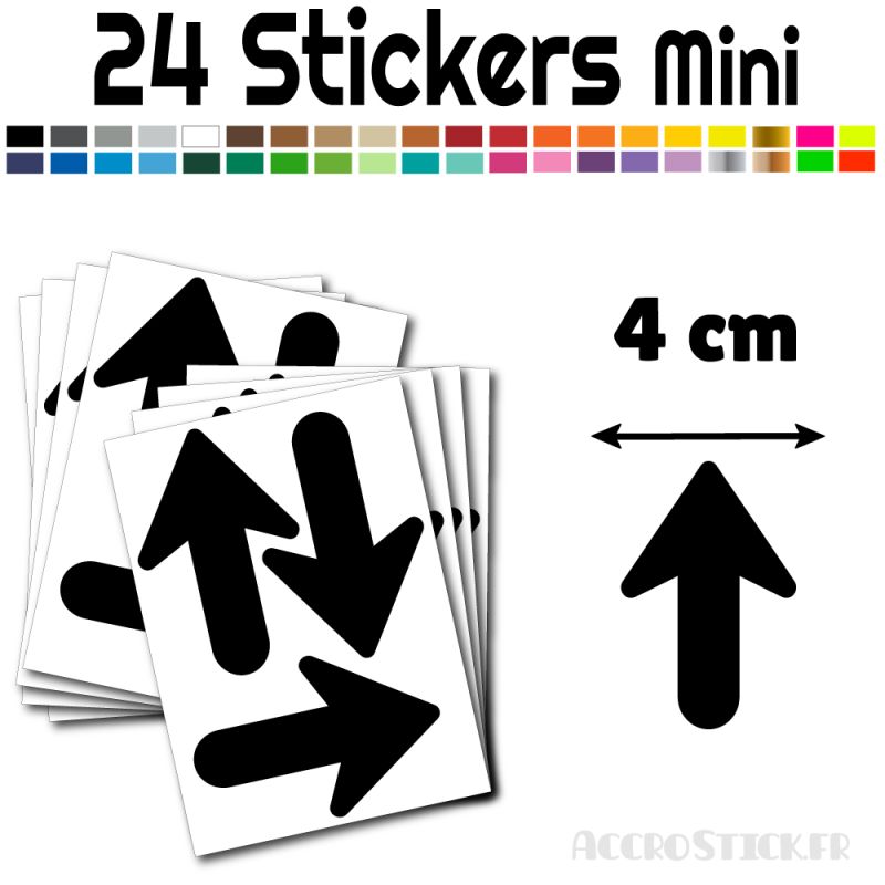 24 Flèches 4 cm - Stickers Flèches gommettes