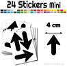 24 Flèches 4 cm - Stickers Flèches gommettes