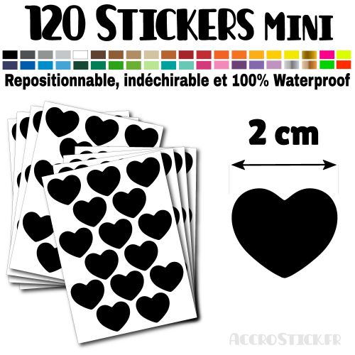 120 Coeurs 2 cm - Stickers mini gommettes