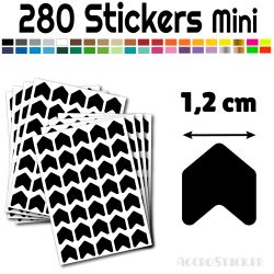 280 Flèches 1.2 cm - Stickers Flèches gommettes
