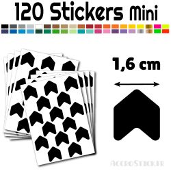 120 Flèches 1.6 cm - Stickers Flèches gommettes