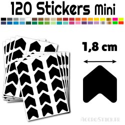 120 Flèches 1.8 cm - Stickers Flèches gommettes