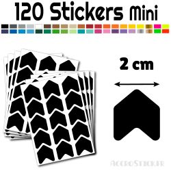 120 Flèches 2 cm - Stickers Flèches gommettes