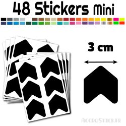 48 Flèches 3 cm - Stickers Flèches gommettes