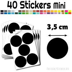 40 Ronds 3.5 cm - Stickers mini gommettes