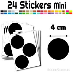 24 Ronds 4 cm - Stickers mini gommettes