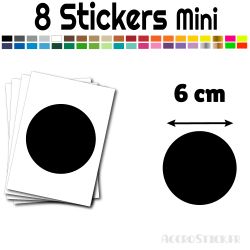 8 Ronds 6 cm - Stickers mini gommettes