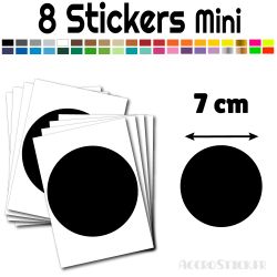 8 Ronds 7 cm - Stickers mini gommettes