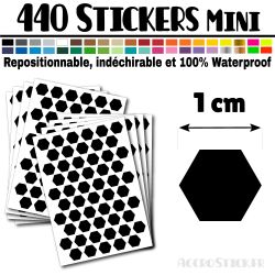 440 Hexagones 1 cm - Stickers mini gommettes