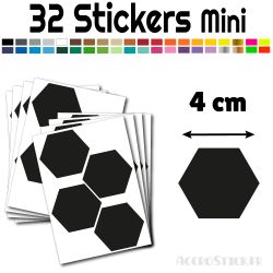 32 Hexagones 4 cm - Stickers mini gommettes
