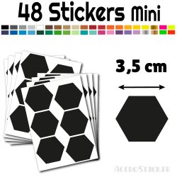 48 Hexagones 3.5 cm - Stickers mini gommettes