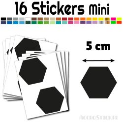 16 Hexagones 5 cm - Stickers mini gommettes