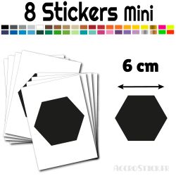 8 Hexagones 6 cm - Stickers mini gommettes