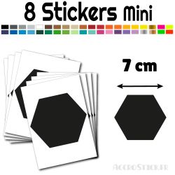 8 Hexagones 7 cm - Stickers mini gommettes