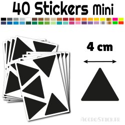40 Triangles 4 cm - Stickers étiquettes gommettes
