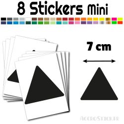 8 Triangles 7 cm - Stickers étiquettes gommettes
