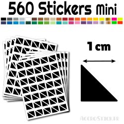 560 Triangles 1 cm - Stickers étiquettes gommettes