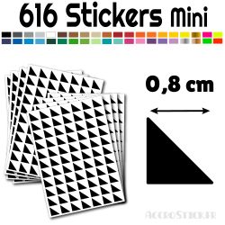 616 Triangles 0,8 cm - Stickers étiquettes gommettes