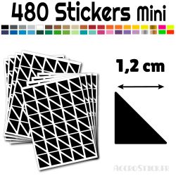 480 Triangles 1.2 cm - Stickers étiquettes gommettes