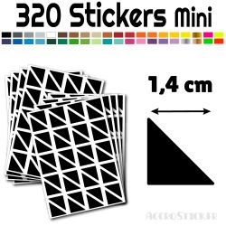 320 Triangles 1.4 cm - Stickers étiquettes gommettes