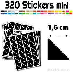 320 Triangles 1.6 cm - Stickers étiquettes gommettes