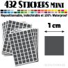 432 Carrés 1 cm - Stickers mini gommettes