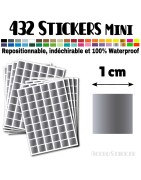 432 Carrés 1 cm - Stickers mini gommettes