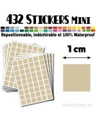 432 Carrés 1 cm - Stickers mini gommettes