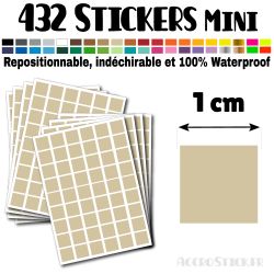 432 Carrés 1 cm - Stickers mini gommettes
