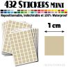 432 Carrés 1 cm - Stickers mini gommettes