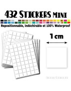 432 Carrés 1 cm - Stickers mini gommettes