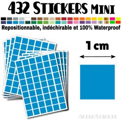 432 Carrés 1 cm - Stickers mini gommettes