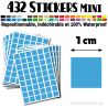 432 Carrés 1 cm - Stickers mini gommettes