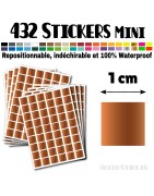 432 Carrés 1 cm - Stickers mini gommettes