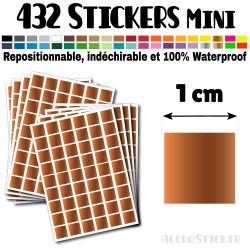 432 Carrés 1 cm - Stickers mini gommettes