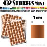 432 Carrés 1 cm - Stickers mini gommettes