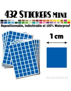 432 Carrés 1 cm - Stickers mini gommettes