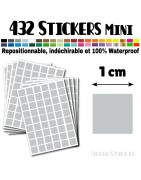 432 Carrés 1 cm - Stickers mini gommettes
