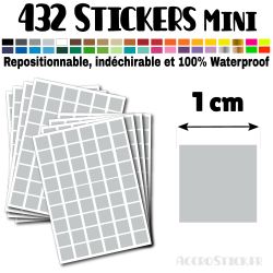 432 Carrés 1 cm - Stickers mini gommettes
