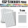 432 Carrés 1 cm - Stickers mini gommettes