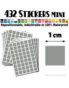 432 Carrés 1 cm - Stickers mini gommettes
