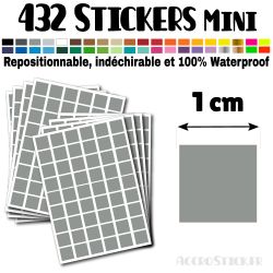 432 Carrés 1 cm - Stickers mini gommettes