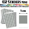432 Carrés 1 cm - Stickers mini gommettes