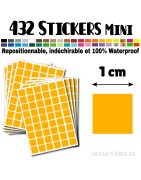432 Carrés 1 cm - Stickers mini gommettes